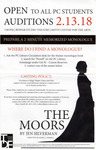 The Moors Open Auditions Poster by Department of Theatre, Dance & Film