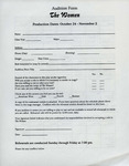 Audition Form for The Women