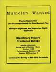 Musician Wanted Flyer by Providence College