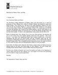 Letter from the Department of Theatre, Dance & Film to the Dominican Fathers and Sisters by Department of Theatre, Dance & Film